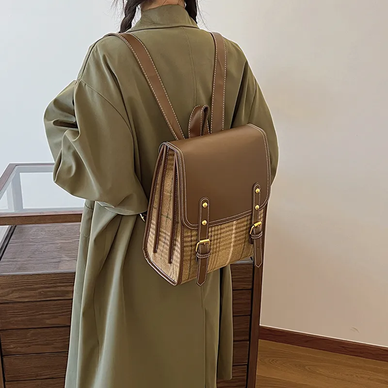 Yalu PU Backpack Women's Brown/Coffee-3