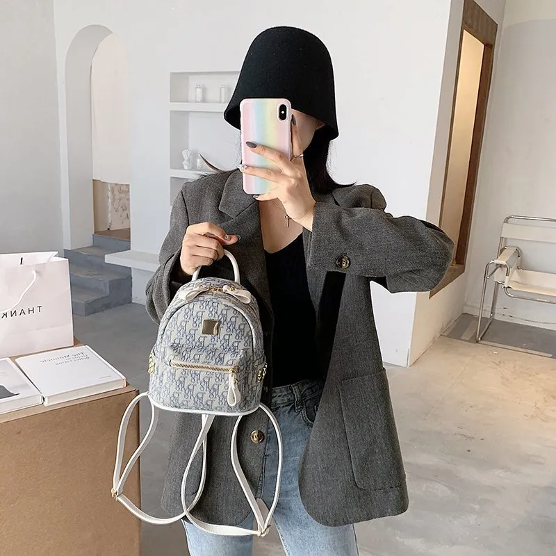 Yalu PU Backpack Women's Black/Blue-10