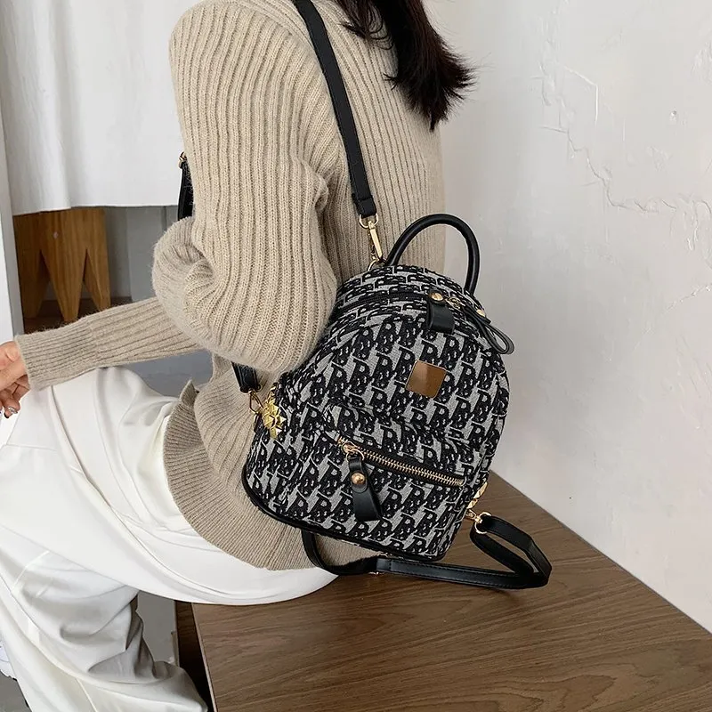 Yalu PU Backpack Women's Black/Blue-4
