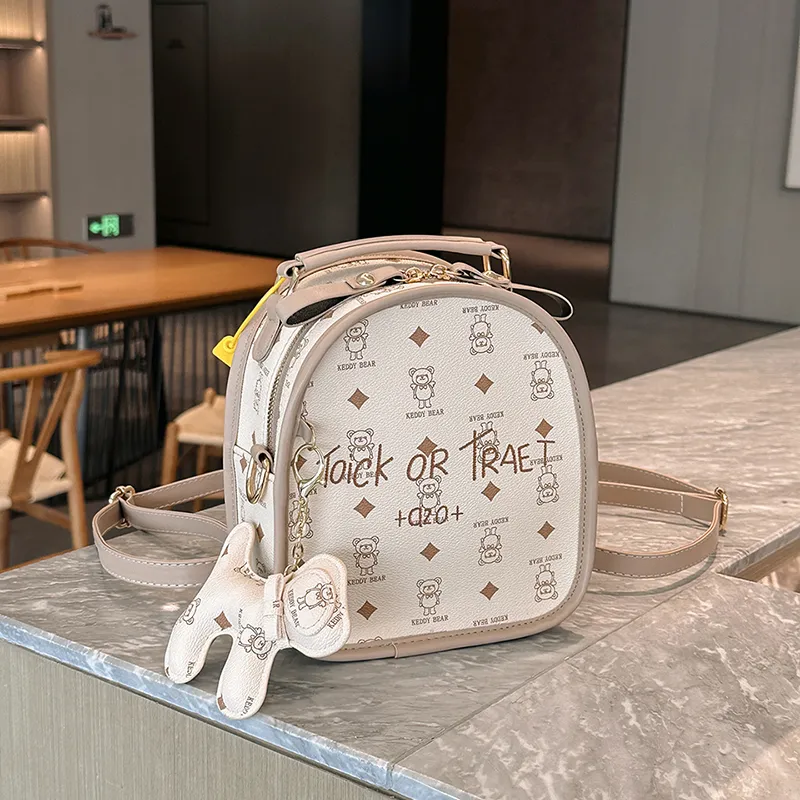Yalu PU Backpack Regular Women's White/Brown/Coffee/Pink-5