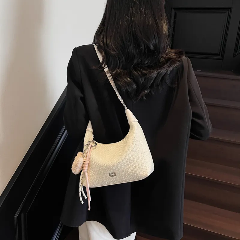 Yalu PU Shoulder Bag, Crossbody Bag, Handbag Women's Black/Ecru/Silver/Blue/Pink-11