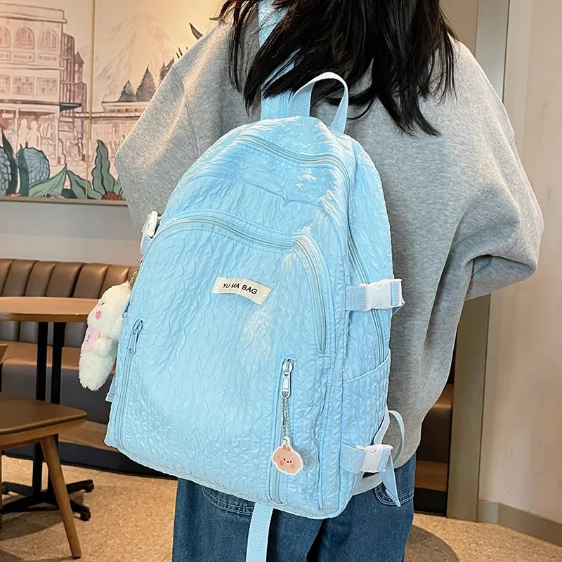 Yalu Nylon Backpack Women's White/Black/Pink/Yellow/Green/Blue-36