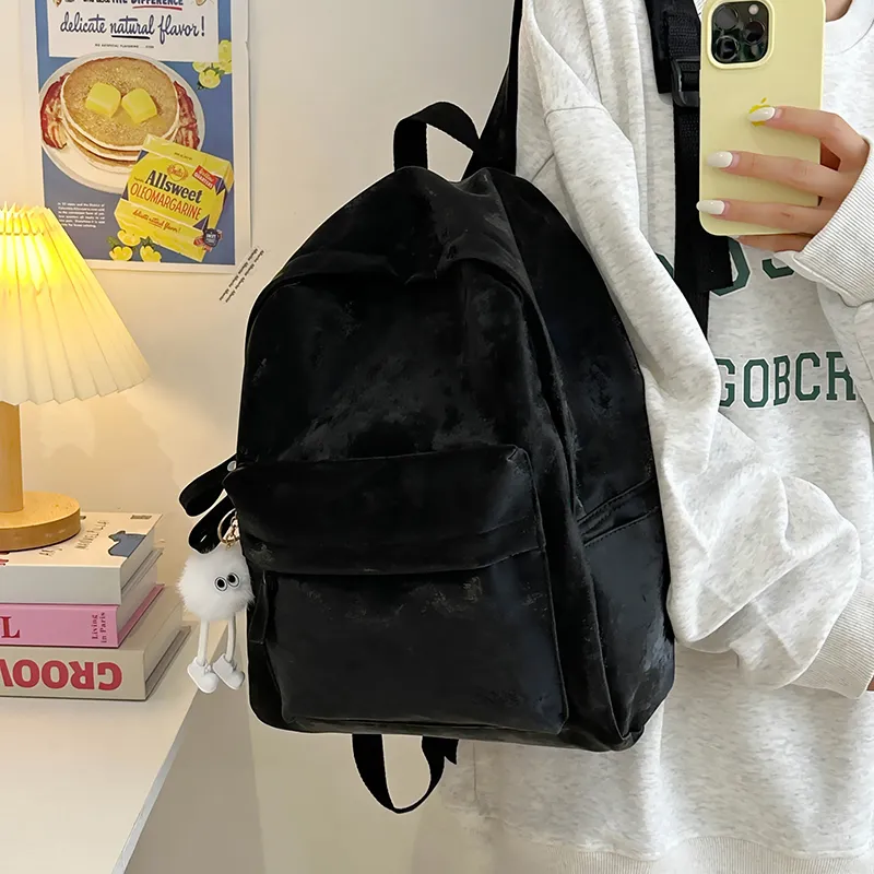 Yalu PU Backpack Regular Unisex White/Silver/Black/Blue/Pink-18
