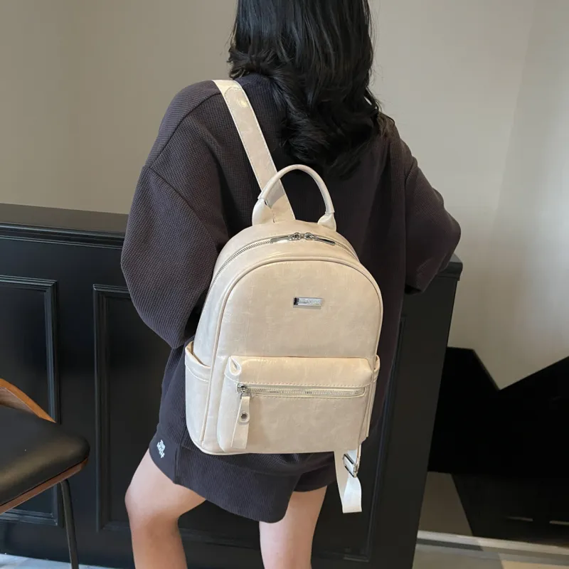 Yalu PU Backpack Women's Black/Brown/Pink/Gray/Ecru-23