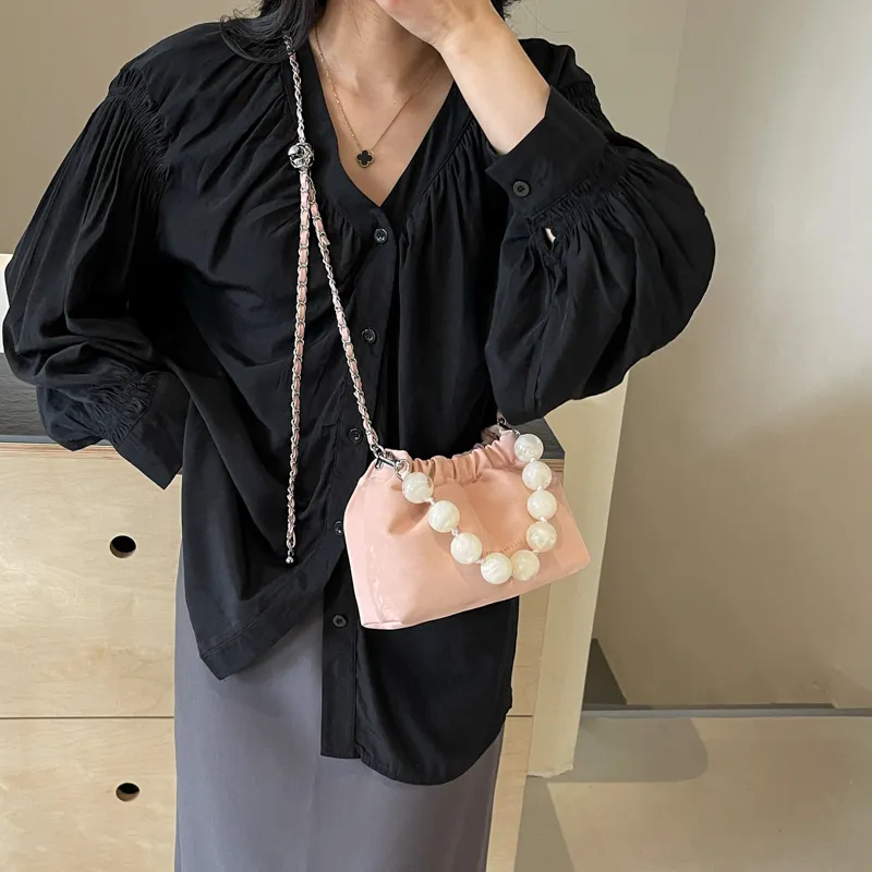 Yalu PU Portable Crossbody Bag, Shoulder Bag Women's Black/Ecru/Silver/Pink-23