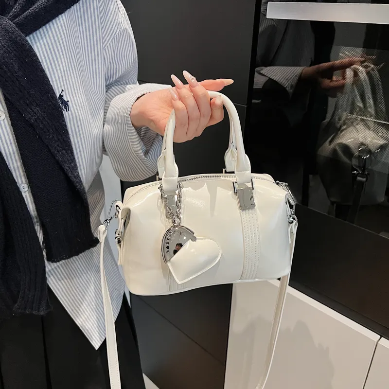 Yalu PU Handbag Women's Black/Light Yellow/Light Pink/White-24