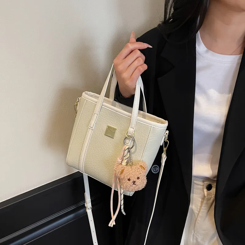 Yalu PU Tote One Shoulder Handbag Women's Black/Ecru/Blue/Pink-13