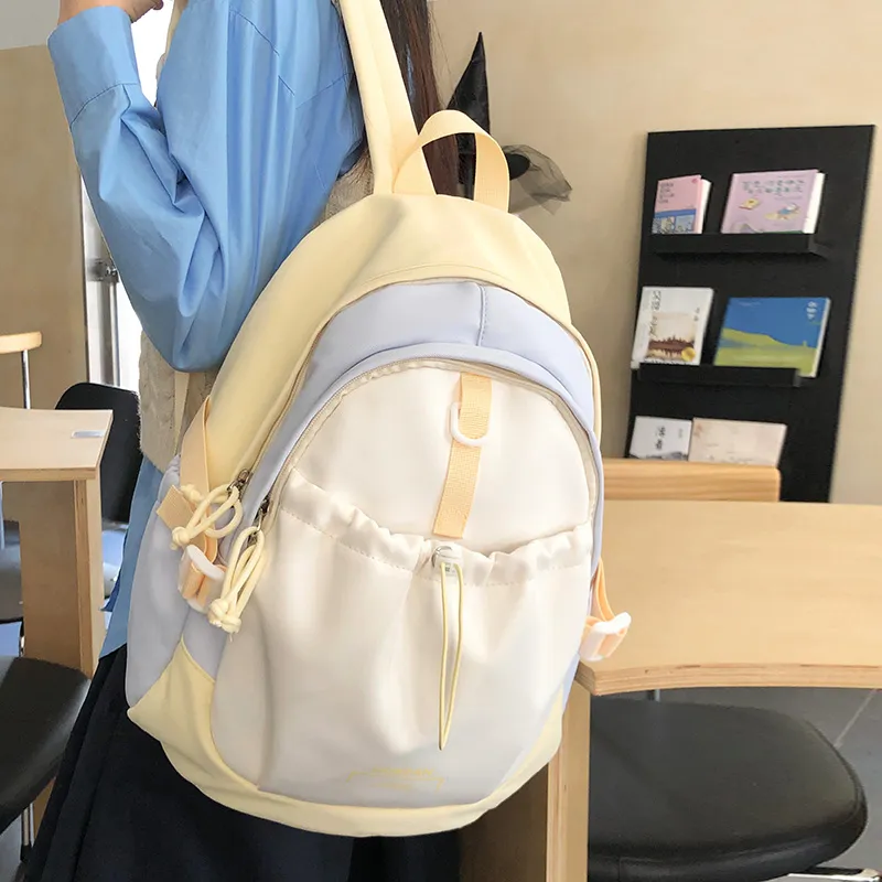 Yalu Nylon Backpack Women's Black/Blue Pink/Red Orange/Blue Yellow-20