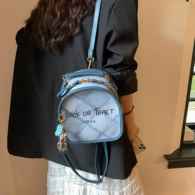 Yalu PU Backpack Women's Black/Blue-10
