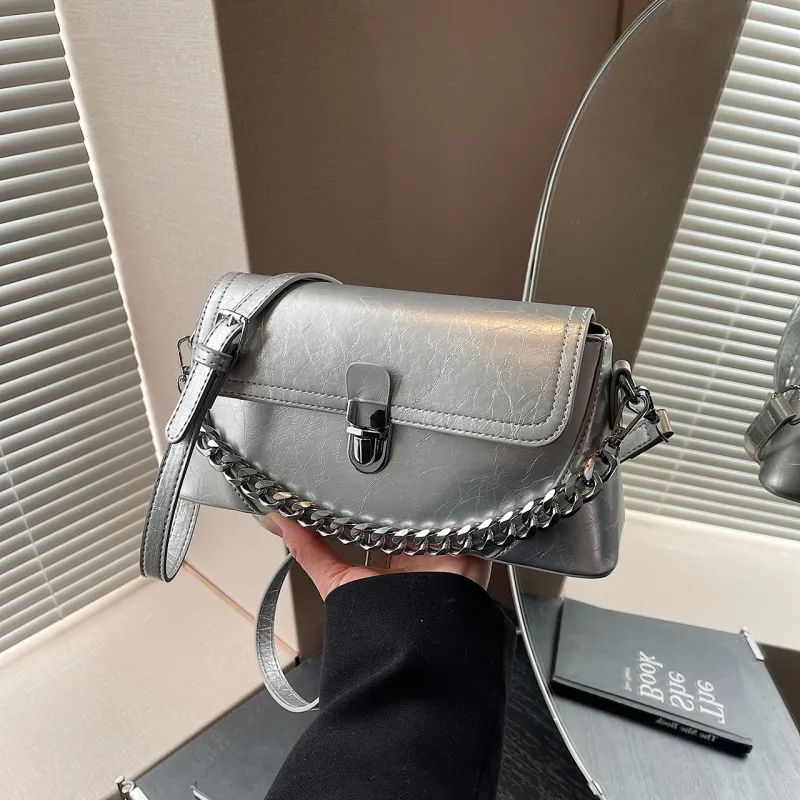 Yalu PU Handbag Women's Silver/Ecru/Khaki/Green/Black-2