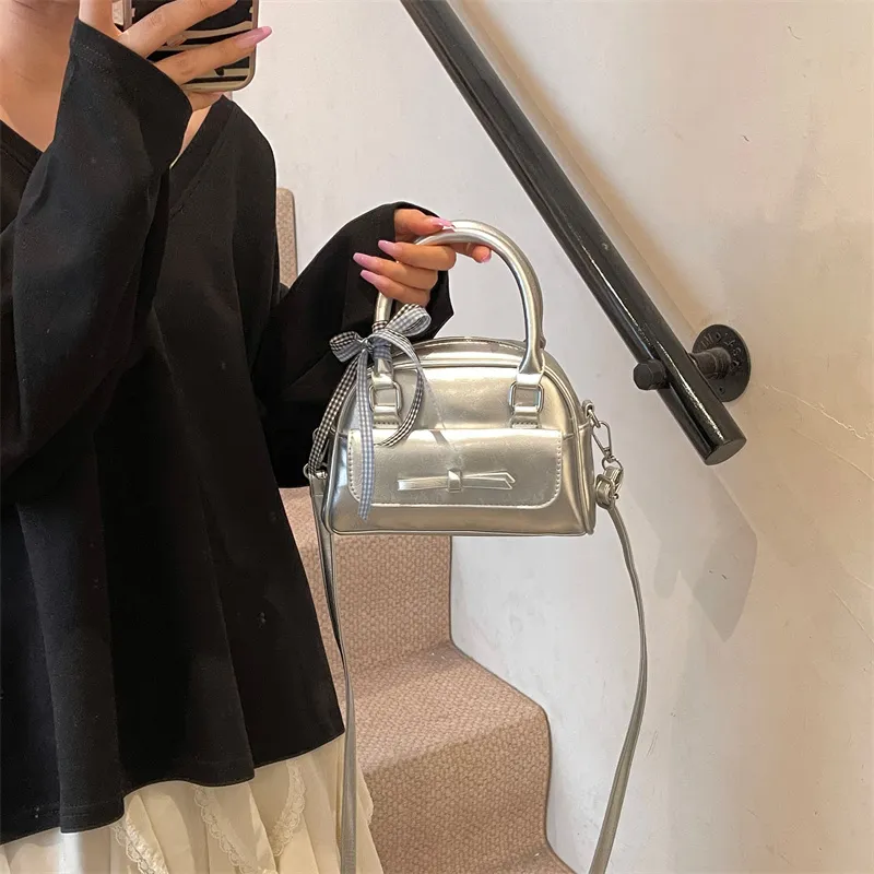 Yalu PU Shoulder Bag, Crossbody Bag, Handbag Regular Women's Ecru/Red/Pink/Silver/Black-24