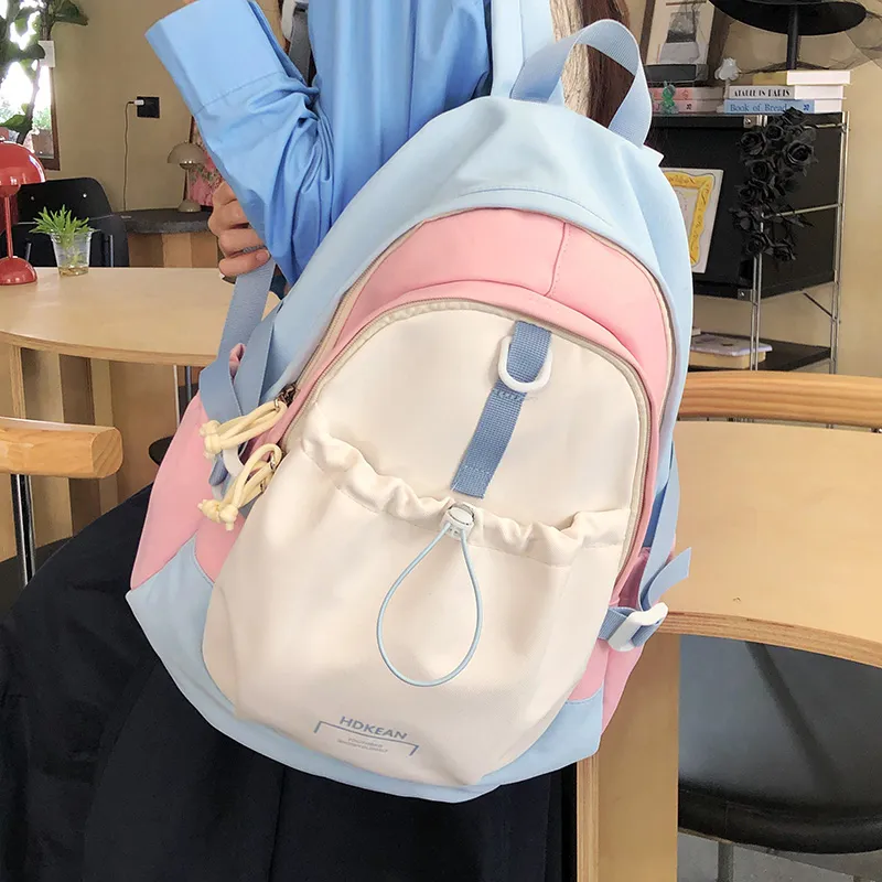 Yalu Nylon Backpack Women's Black/Blue Pink/Red Orange/Blue Yellow-4