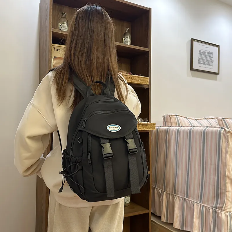Yalu Nylon Backpack Regular Unisex Black/White/Blue/Red-2