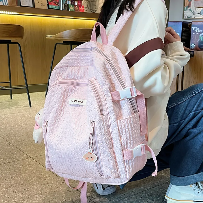 Yalu Nylon Backpack Women's White/Black/Pink/Yellow/Green/Blue-18