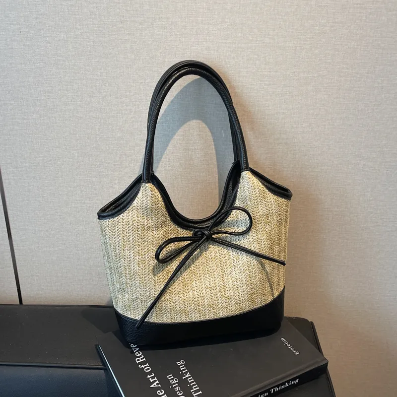 Yalu Straw Woven Shoulder Bag Women's Multicolor-6