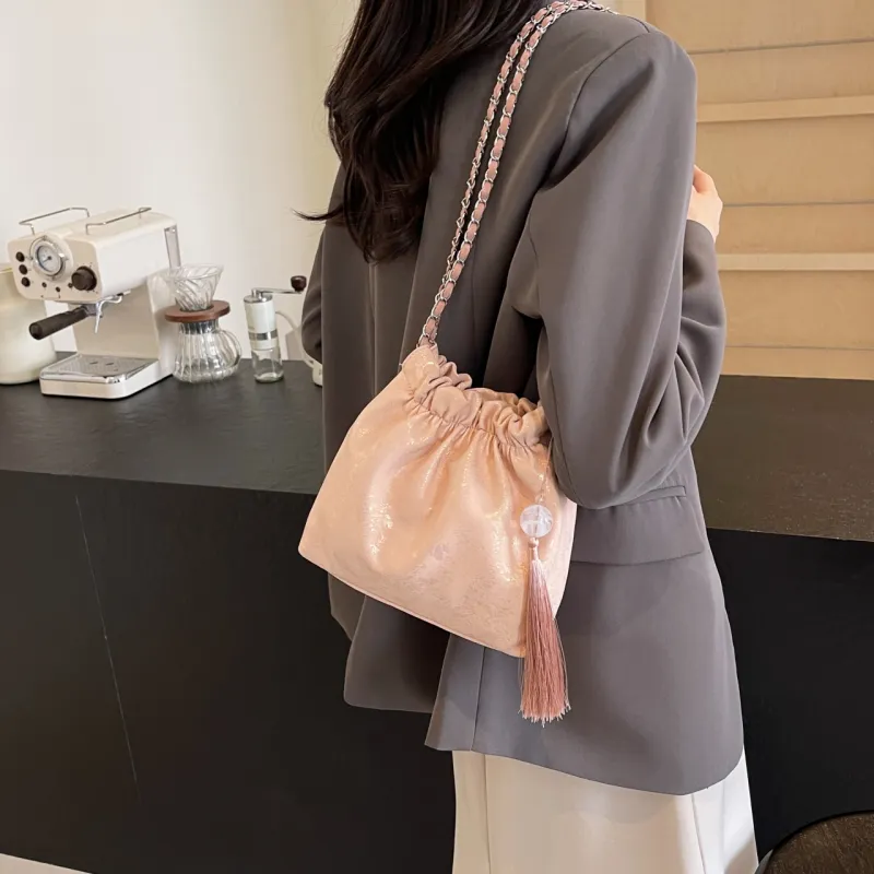Yalu PU Crossbody Bag, Shoulder Bag Women's Black/Ecru/Silver/Pink-27