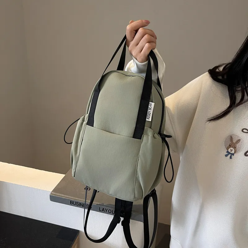 Yalu Fabric Backpack Women's Black/Ecru/Green/Orange-14