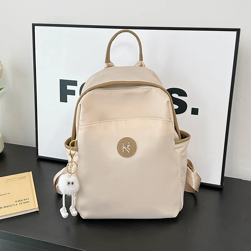 Yalu Nylon Backpack Unisex Ecru/Black Gray/Khaki-1
