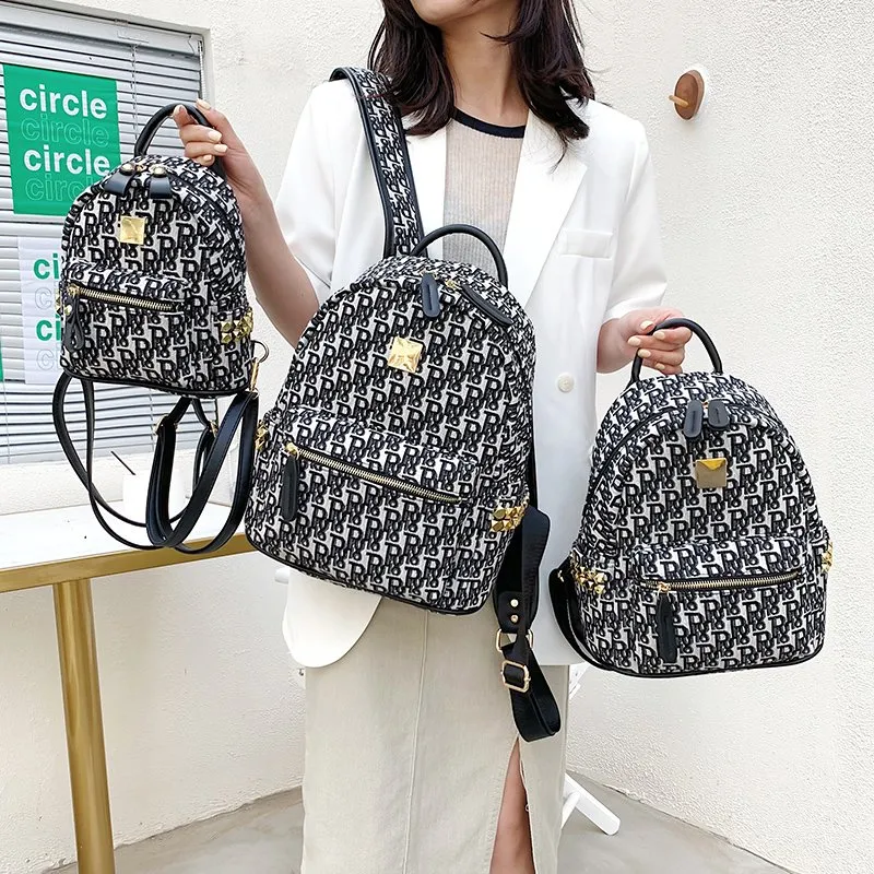 Yalu PU Backpack Women's Gray Blue/Black-9