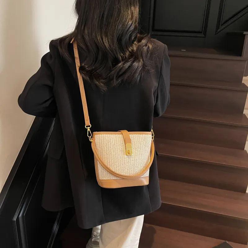 Yalu PU Handbag Women's Black/White/Khaki/Pink/Brown-19