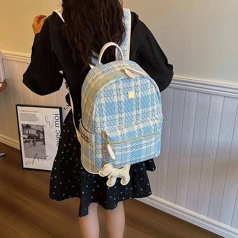 Yalu Canvas Backpack Regular Women's Black/Blue-10