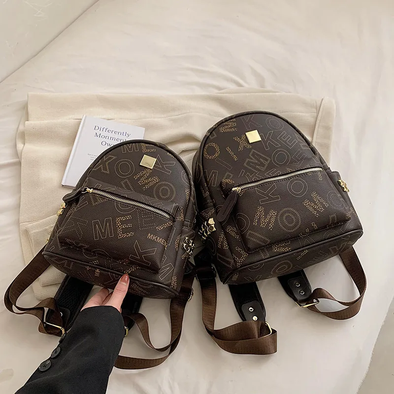 Yalu PU Backpack Women's White/Coffee-6