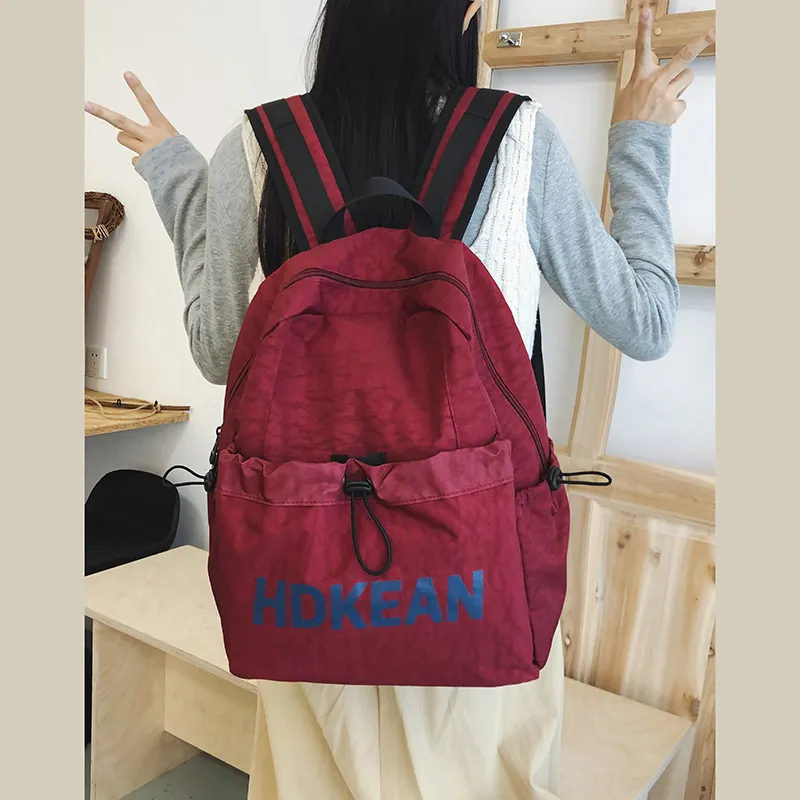 Yalu Nylon Backpack Unisex Gray/Black/Red/Khaki-13