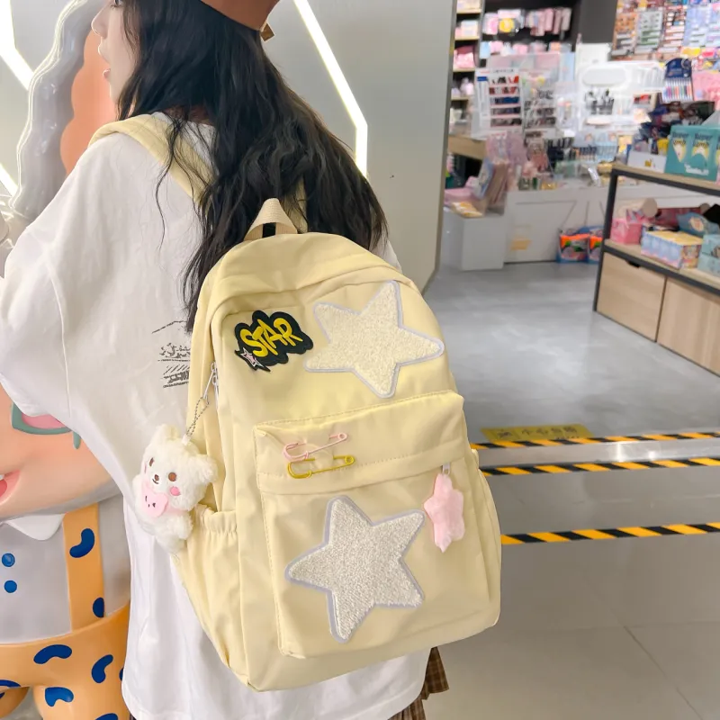 Yalu Nylon Backpack Women's Yellow/Green/Pink-5