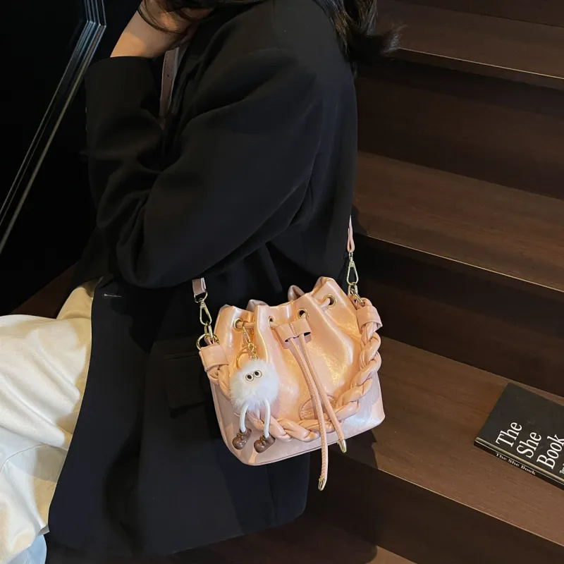 Yalu PU Shoulder Bag, Crossbody Bag, Handbag Regular Women's Black/Pink/Ecru/Silver-13