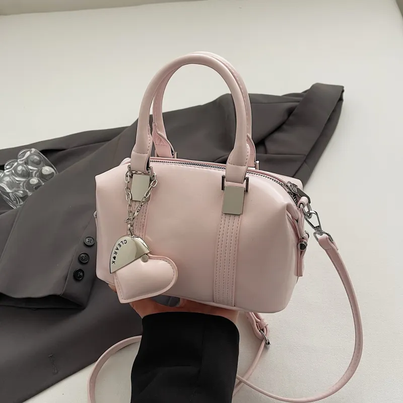 Yalu PU Handbag Women's Black/Light Yellow/Light Pink/White-16