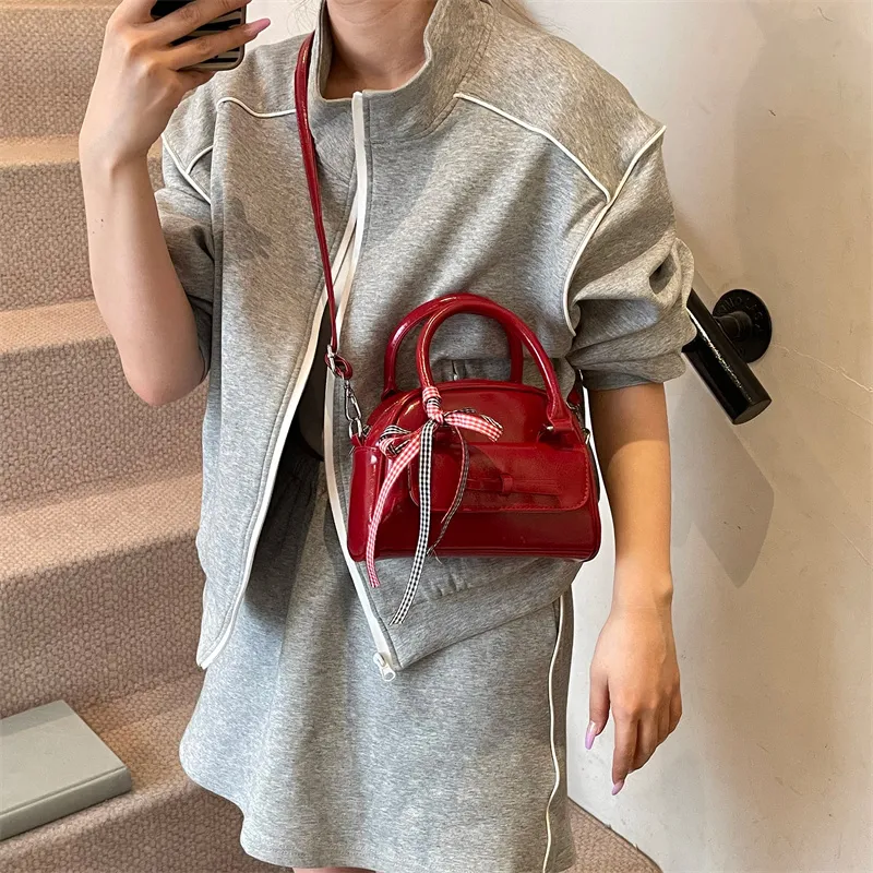 Yalu PU Shoulder Bag, Crossbody Bag, Handbag Regular Women's Ecru/Red/Pink/Silver/Black-9
