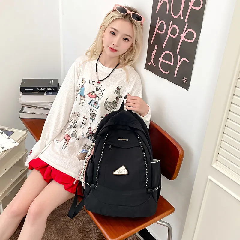 Yalu Nylon Backpack Regular Unisex White Brown/White Green/Gray/Black-24