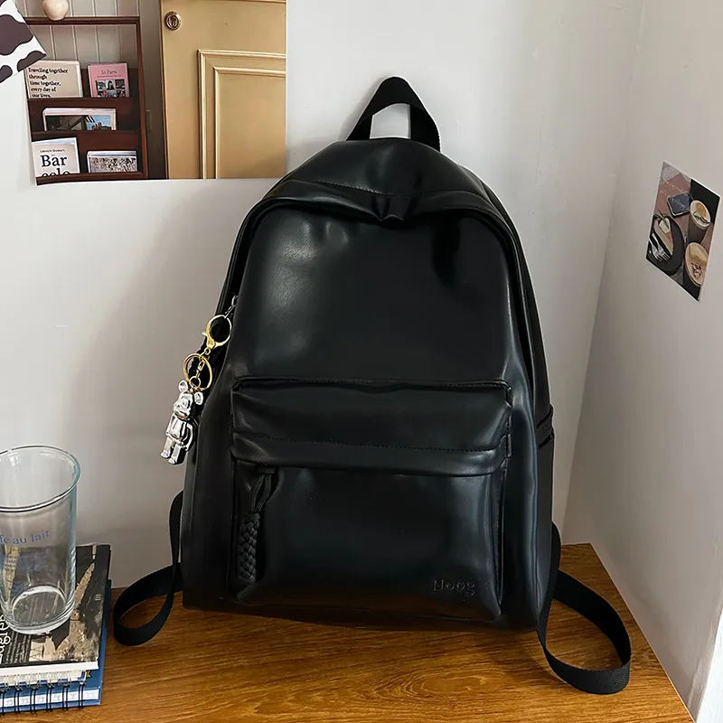 Yalu PU Backpack Unisex Pink/White/Black-15
