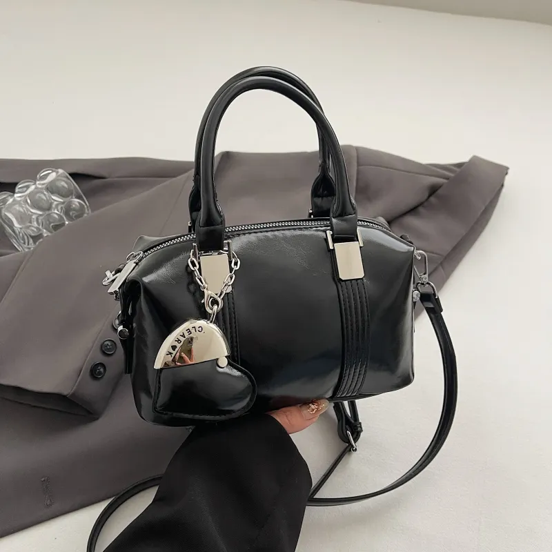 Yalu PU Handbag Women's Black/Light Yellow/Light Pink/White-2