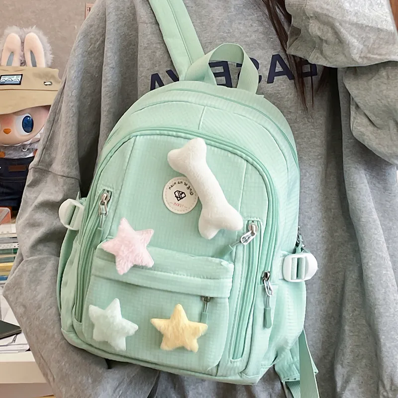 Yalu Nylon Backpack Women's White/Gray/Purple/Green/Yellow-21