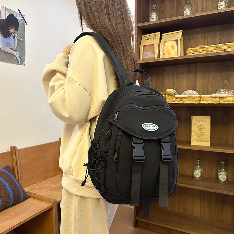 Yalu Nylon Backpack Regular Unisex Black/White/Blue/Red-3