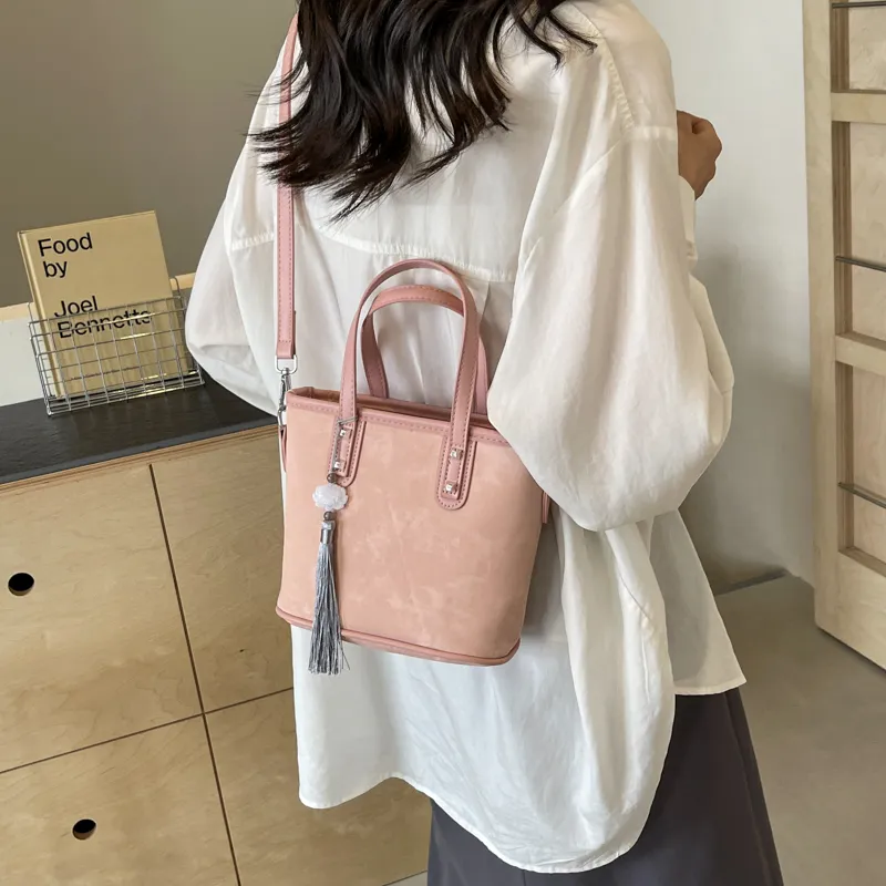 Yalu PU Handbag Regular Women's Black/Ecru/Silver/Pink-23