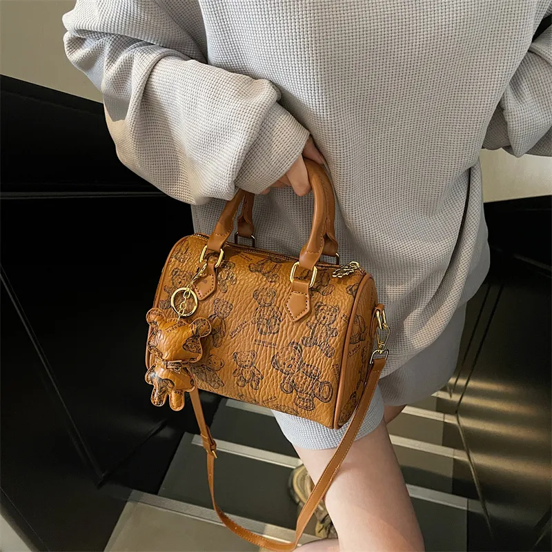 Yalu PU One Shoulder Handbag Women's White/Black/Pink/Brown-24