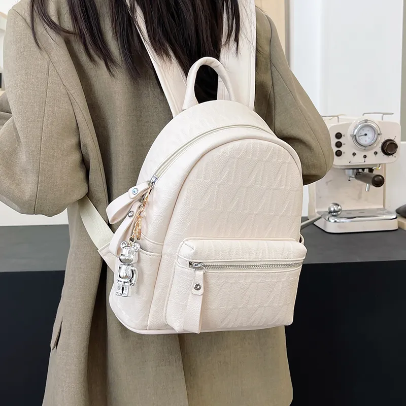 Yalu PU Backpack Women's Black/White-11