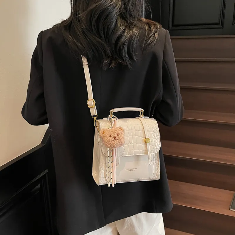 Yalu PU Backpack Women's Black/Ecru/Brown/Silver/Burgundy-10