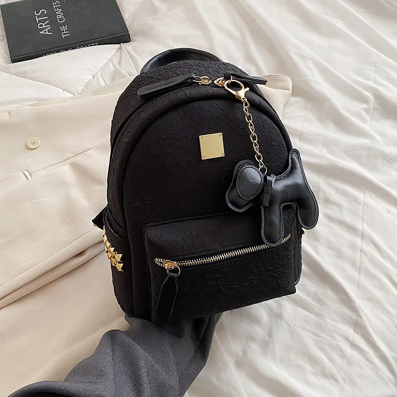 Yalu PU Backpack Women's White/Black-7