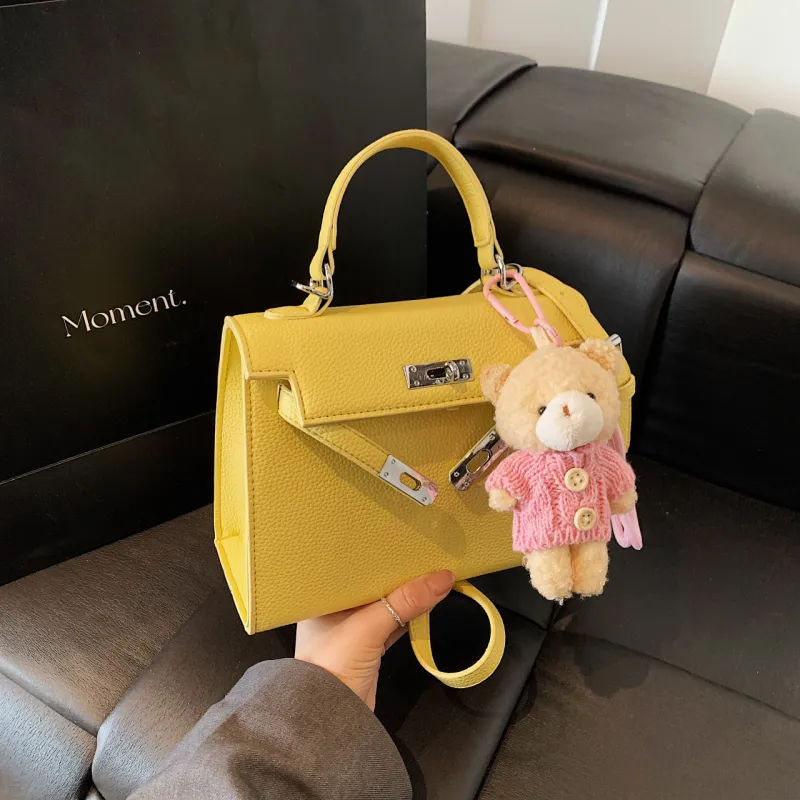 Yalu PU Handbag Regular Women's Black/Yellow/Blue-11