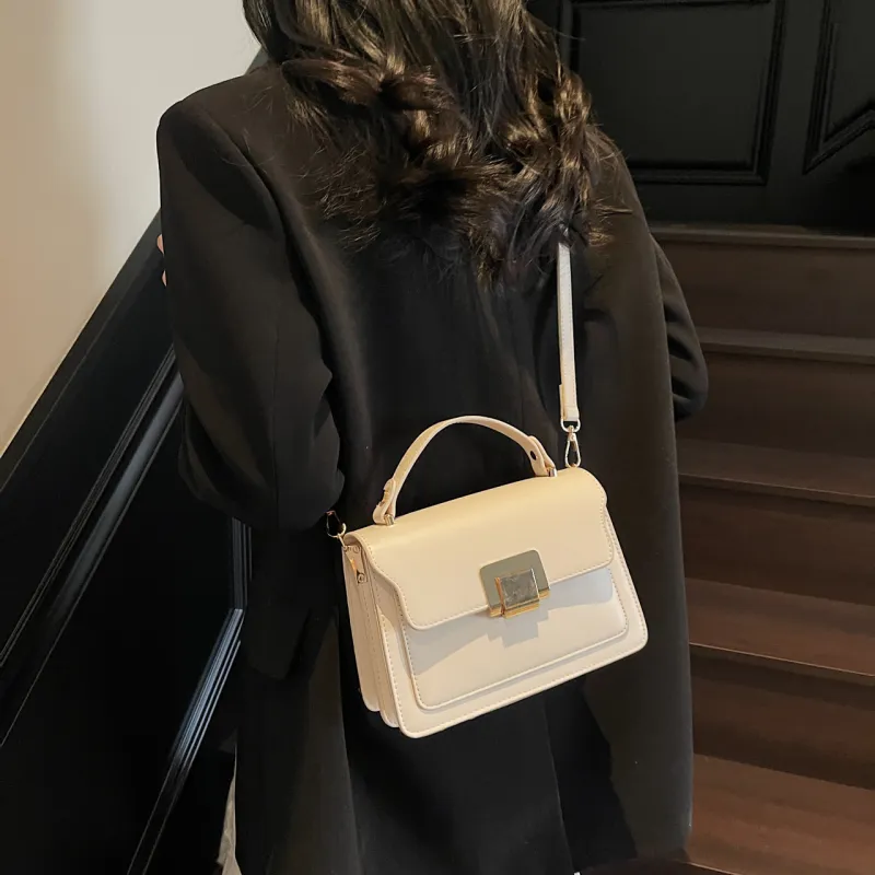 Yalu PU Handbag Women's Black/Ecru/Brown/Blue-12