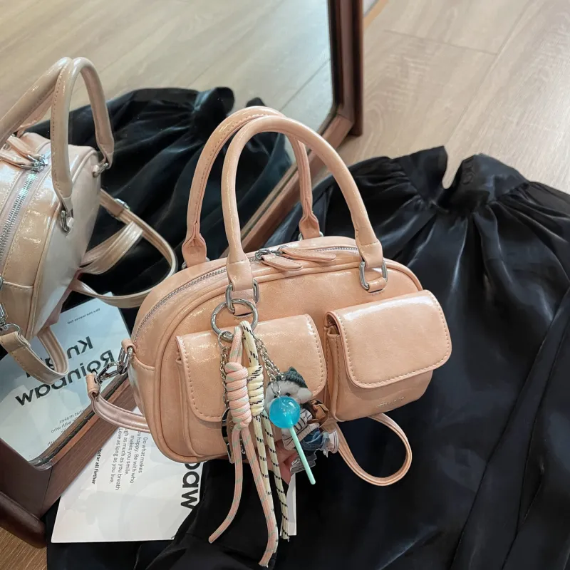 Yalu PU Handbag, Shoulder Bag, Crossbody Bag Regular Women's Pink/Coffee/Beige Gray/Ecru/Black-2