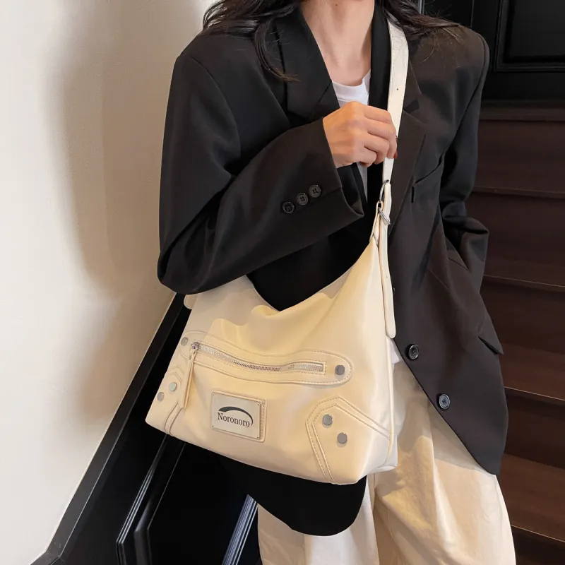 Yalu PU Shoulder Bag, Handbag, Crossbody Bag Regular Women's Black/Ecru/Burgundy/Pink-11
