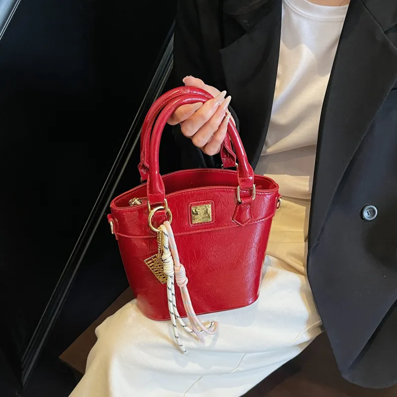 Yalu PU Handbag Regular Women's Black/White/Red/Pink-17