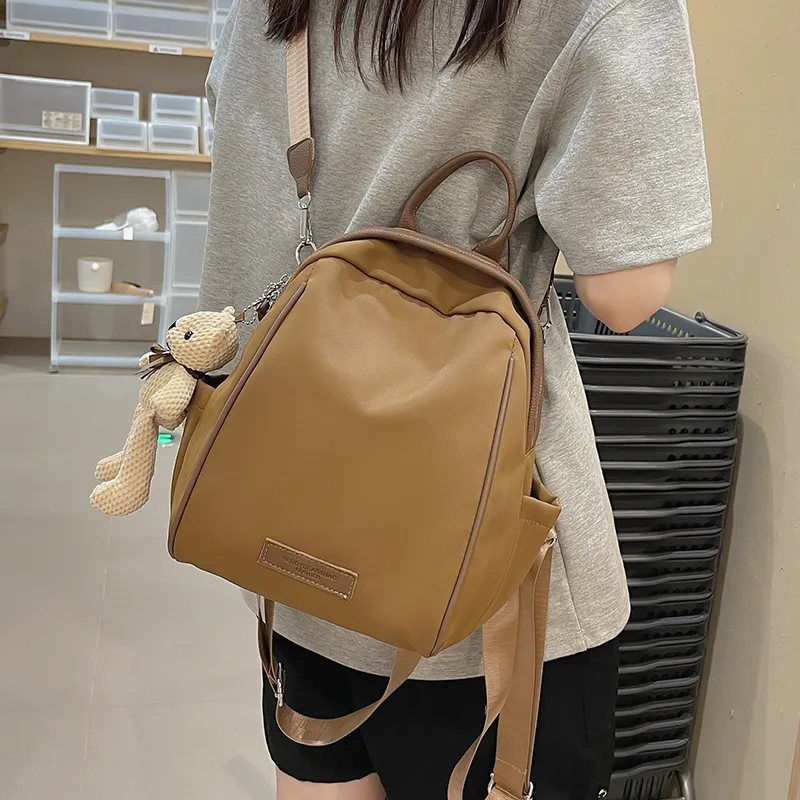 Yalu Nylon Backpack Regular Unisex White/Black/Khaki/Blue/Dark Brown-23