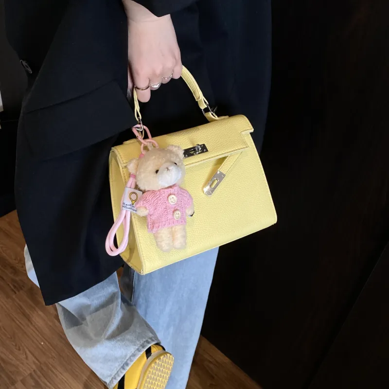 Yalu PU Handbag Regular Women's Black/Yellow/Blue-10