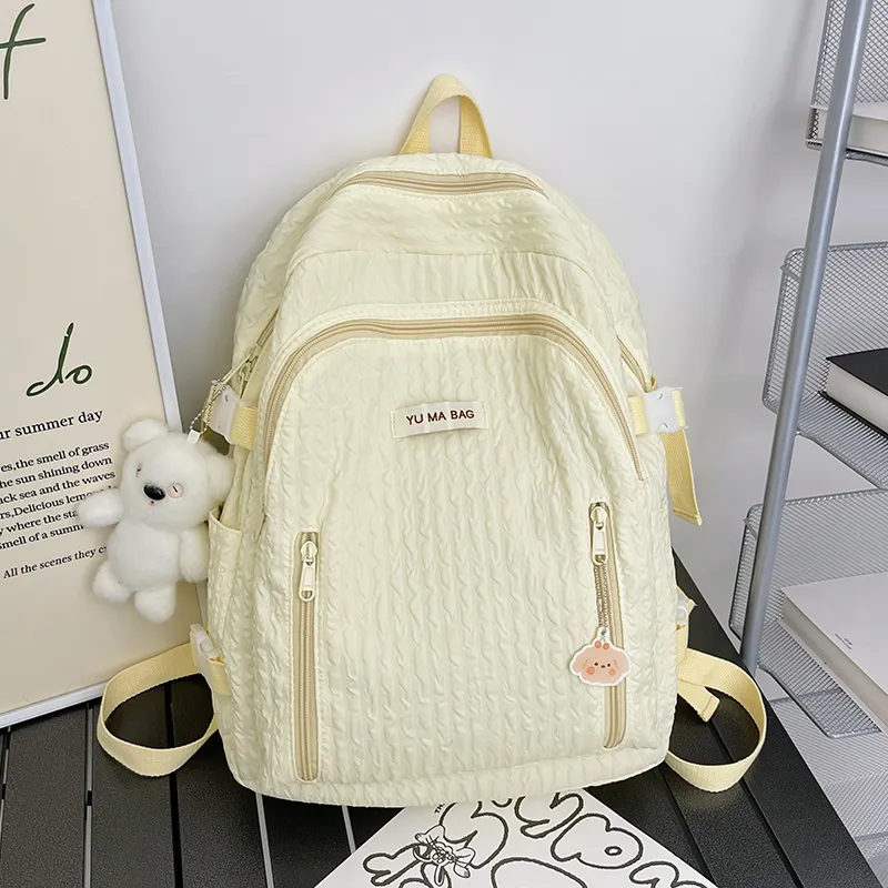 Yalu Nylon Backpack Women's White/Black/Pink/Yellow/Green/Blue-13