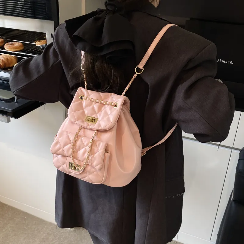 Yalu PU Backpack Regular Women's Black/Pink/Red/White-10